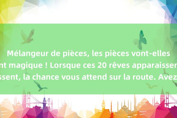 Mélangeur de pièces, les pièces vont-elles bien ? Avertissement magique ! Lorsque ces 20 rêves apparaissent, la chance vous attend sur la route. Avez-vous été trompé ?